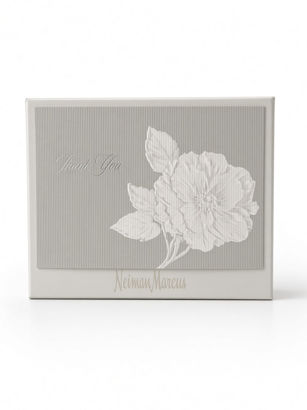 Neiman Marcus “Thank You” Cards 14 Notecards & Envelopes Floral Gray NEW